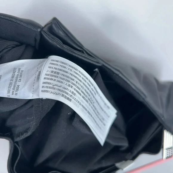 Abercrombie & Fitch Vegan Leather Black Pants Curve Love High Rise Flare Bootcut - Picture 8 of 11